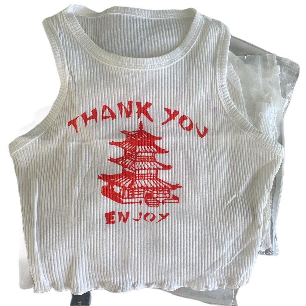 White Ribbed Crop Top - Picture 4 of 4